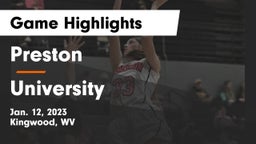 Preston  vs University  Game Highlights - Jan. 12, 2023