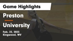 Preston  vs University  Game Highlights - Feb. 22, 2023