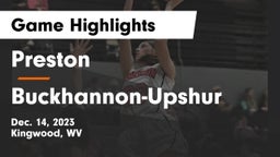 Preston  vs Buckhannon-Upshur  Game Highlights - Dec. 14, 2023
