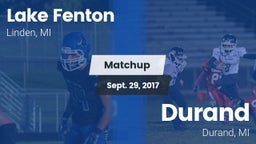 Matchup: Lake Fenton vs. Durand  2017