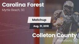 Matchup: Carolina Forest vs. Colleton County  2018