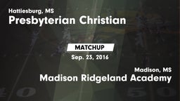 Matchup: Presbyterian Christi vs. Madison Ridgeland Academy 2016