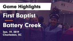 First Baptist  vs Battery Creek Game Highlights - Jan. 19, 2019