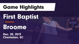 First Baptist  vs Broome  Game Highlights - Dec. 30, 2019