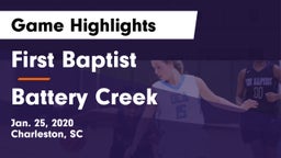 First Baptist  vs Battery Creek  Game Highlights - Jan. 25, 2020