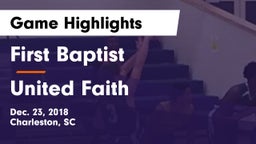 First Baptist  vs United Faith Game Highlights - Dec. 23, 2018