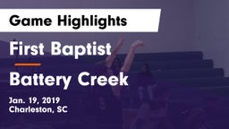 First Baptist  vs Battery  Creek Game Highlights - Jan. 19, 2019