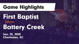 First Baptist  vs Battery Creek Game Highlights - Jan. 25, 2020