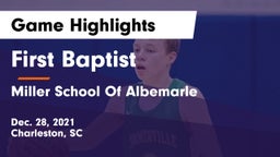 First Baptist  vs Miller School Of Albemarle Game Highlights - Dec. 28, 2021