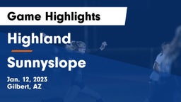 Highland  vs Sunnyslope  Game Highlights - Jan. 12, 2023