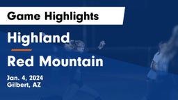 Highland  vs Red Mountain  Game Highlights - Jan. 4, 2024