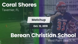 Matchup: Coral Shores vs. Berean Christian School 2018