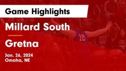 Millard South  vs Gretna  Game Highlights - Jan. 26, 2024