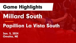 Millard South  vs Papillion La Vista South  Game Highlights - Jan. 5, 2024