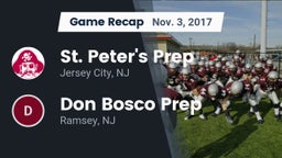 Recap: St. Peter's Prep  vs. Don Bosco Prep  2017