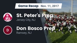 Recap: St. Peter's Prep  vs. Don Bosco Prep  2017