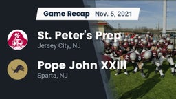Recap: St. Peter's Prep  vs. Pope John XXIII  2021