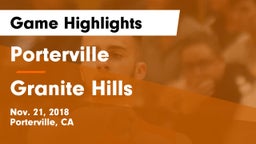 Porterville  vs Granite Hills  Game Highlights - Nov. 21, 2018