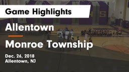 Allentown  vs Monroe Township  Game Highlights - Dec. 26, 2018