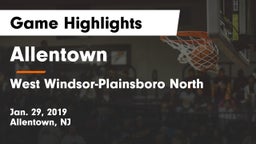 Allentown  vs West Windsor-Plainsboro North  Game Highlights - Jan. 29, 2019
