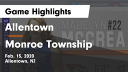 Allentown  vs Monroe Township  Game Highlights - Feb. 15, 2020