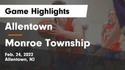 Allentown  vs Monroe Township  Game Highlights - Feb. 24, 2022