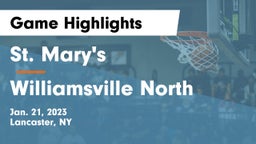 St. Mary's  vs Williamsville North  Game Highlights - Jan. 21, 2023