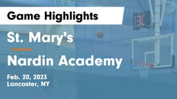 St. Mary's  vs Nardin Academy Game Highlights - Feb. 20, 2023