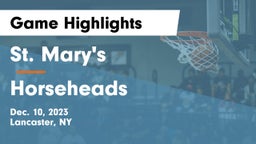 St. Mary's  vs Horseheads  Game Highlights - Dec. 10, 2023