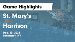 St. Mary's  vs Harrison  Game Highlights - Dec. 30, 2023