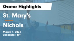 St. Mary's  vs Nichols  Game Highlights - March 1, 2024