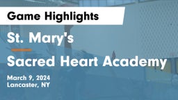 St. Mary's  vs Sacred Heart Academy Game Highlights - March 9, 2024