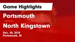 Portsmouth  vs North Kingstown  Game Highlights - Dec. 28, 2018