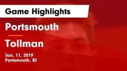 Portsmouth  vs Tollman Game Highlights - Jan. 11, 2019
