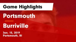 Portsmouth  vs Burriville Game Highlights - Jan. 15, 2019