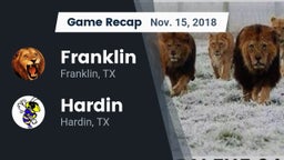 Recap: Franklin  vs. Hardin  2018