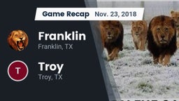 Recap: Franklin  vs. Troy  2018