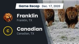 Recap: Franklin  vs. Canadian  2020