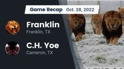 Recap: Franklin  vs. C.H. Yoe  2022