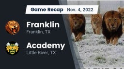 Recap: Franklin  vs. Academy  2022