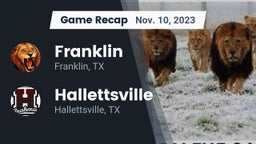 Recap: Franklin  vs. Hallettsville  2023