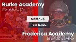 Matchup: Burke Academy vs. Frederica Academy  2017