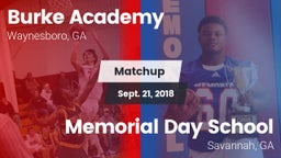 Matchup: Burke Academy vs. Memorial Day School 2018