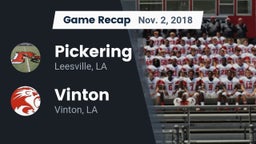 Recap: Pickering  vs. Vinton  2018