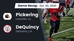 Recap: Pickering  vs. DeQuincy  2020