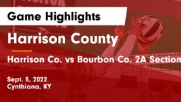 Harrison County  vs Harrison Co. vs Bourbon Co. 2A Sectional Game Highlights - Sept. 5, 2022