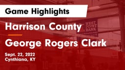 Harrison County  vs George Rogers Clark  Game Highlights - Sept. 22, 2022
