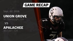 Recap: Union Grove  vs. Apalachee  2016