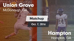 Matchup: Union Grove vs. Hampton  2016