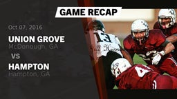 Recap: Union Grove  vs. Hampton  2016